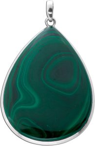 Malachit Anhänger Silber 925 grüner Edelstein 130ct