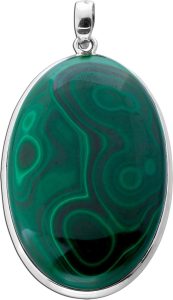 Malachit Anhänger Silber 925 grüner Edelstein 120ct