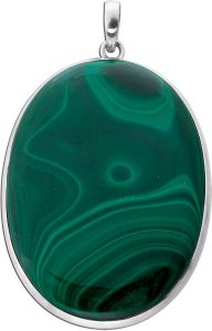 Malachit Anhänger Silber 925 grüner Edelstein 130ct