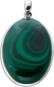 Malachit Anhänger Silber 925 grüner Edelstein 100ct