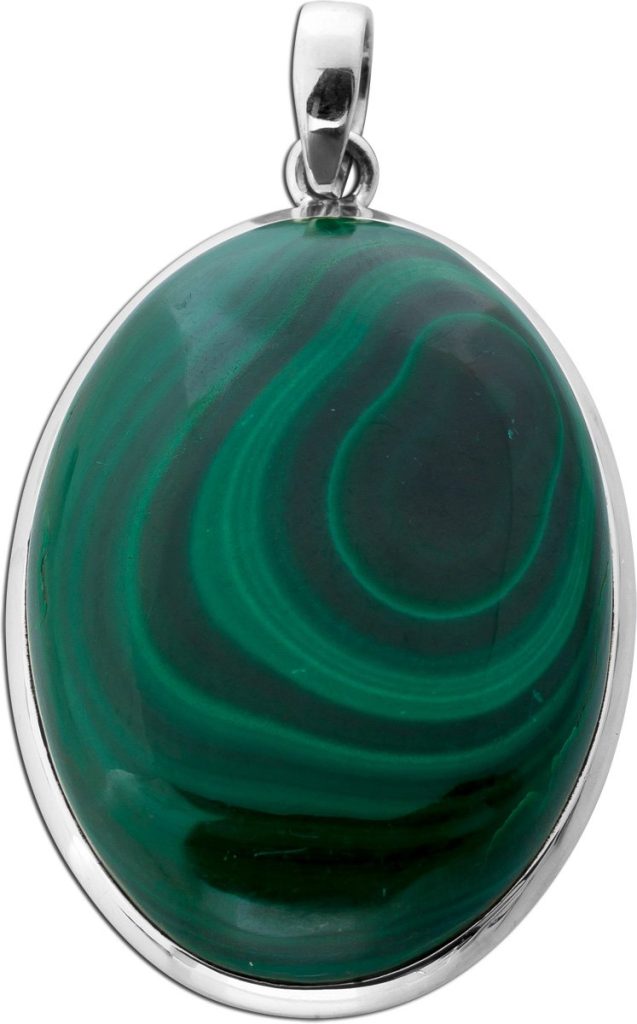 Malachit Anhänger Silber 925 grüner Edelstein 100ct