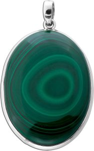Malachit Anhänger Silber 925 grüner Edelstein 100ct