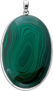 Malachit Anhänger Silber 925 grüner Edelstein 200ct