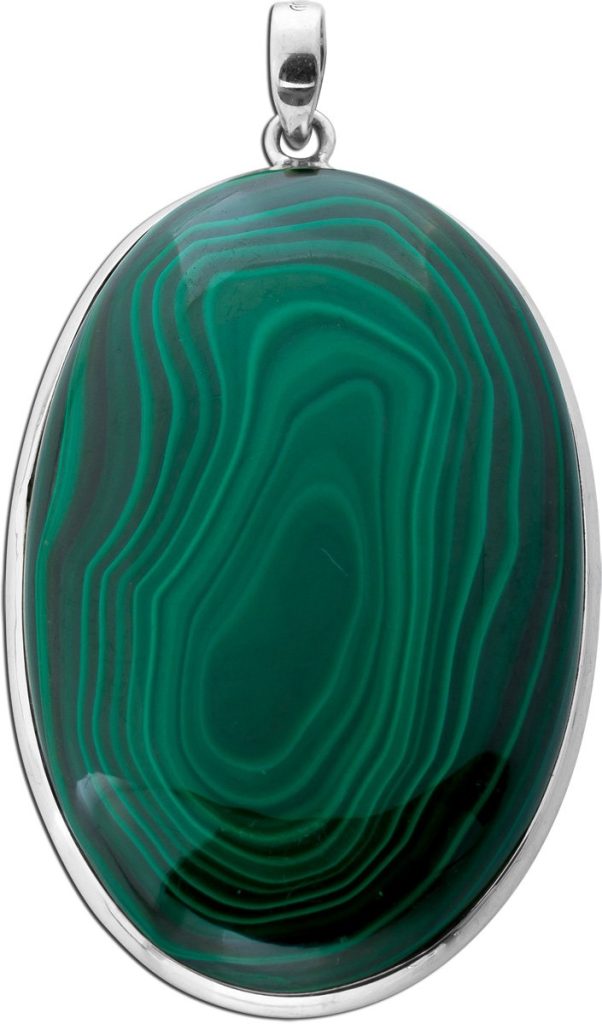 Malachit Anhänger Silber 925 grüner Edelstein 200ct