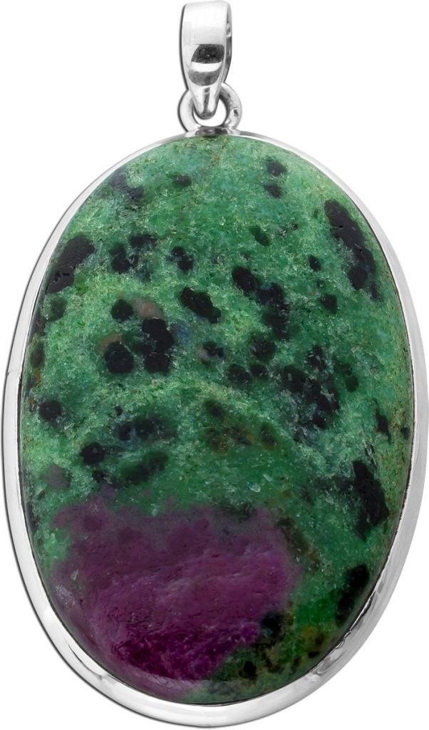Rubin Zoisit Anhänger Silber 925 pink grüner Edelstein 75ct