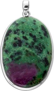 Rubin Zoisit Anhänger Silber 925 pink grüner Edelstein 75ct