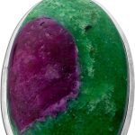 Rubin Zoisit Anhänger Silber 925 pink grüner Edelstein 85ct
