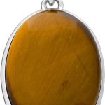 Tigerauge Anhänger Silber 925 gold brauner Edelstein 25ct
