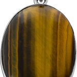 Tigerauge Anhänger Silber 925 gold brauner Edelstein 40ct