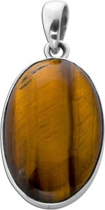 Tigerauge Anhänger Silber 925 gold brauner Edelstein 25ct