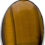 Tigerauge Anhänger Silber 925 gold brauner Edelstein 35ct
