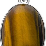 Tigerauge Anhänger Silber 925 gold brauner Edelstein 20ct