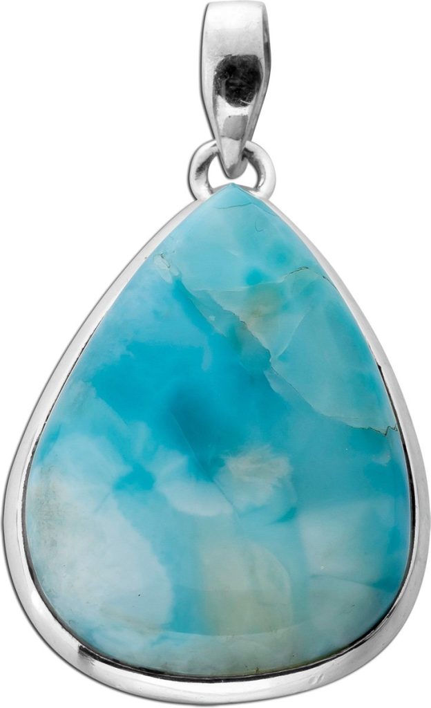 Larimar Anhänger Silber 925 himmelblauer Edelstein 20ct