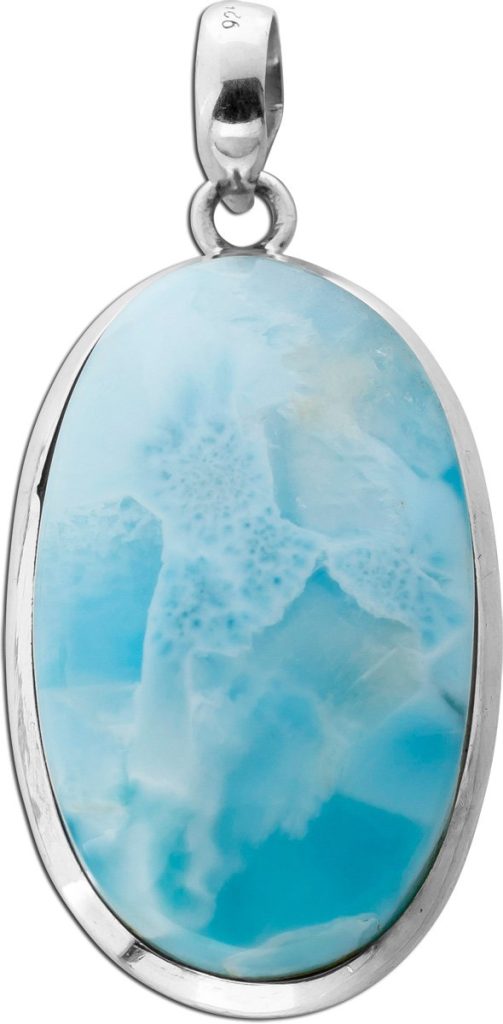Larimar Anhänger Silber 925 himmelblauer Edelstein 25ct