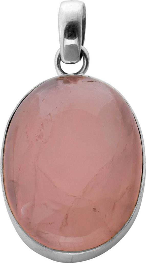 Rosenquarz Anhänger Silber 925 rosa Edelstein 30ct