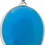 Chalzedon Anhänger Silber 925 himmelblauer Edelstein 30ct