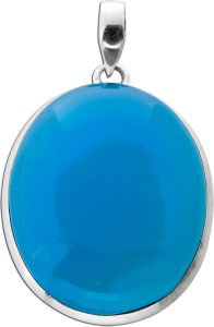 Chalzedon Anhänger Silber 925 himmelblauer Edelstein 30ct
