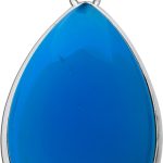Chalzedon Anhänger Silber 925 himmelblauer Edelstein 30ct