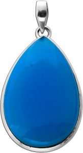 Chalzedon Anhänger Silber 925 himmelblauer Edelstein 30ct