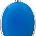 Chalzedon Anhänger Silber 925 himmelblauer Edelstein 30ct
