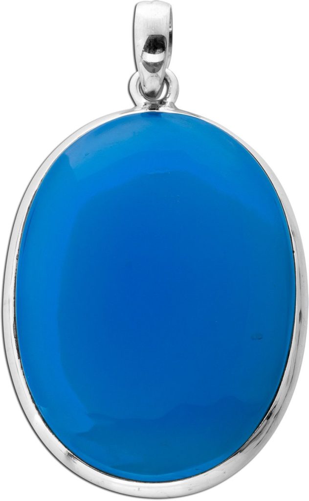Chalzedon Anhänger Silber 925 himmelblauer Edelstein 30ct