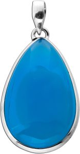 Chalzedon Anhänger Silber 925 himmelblauer Edelstein 30ct