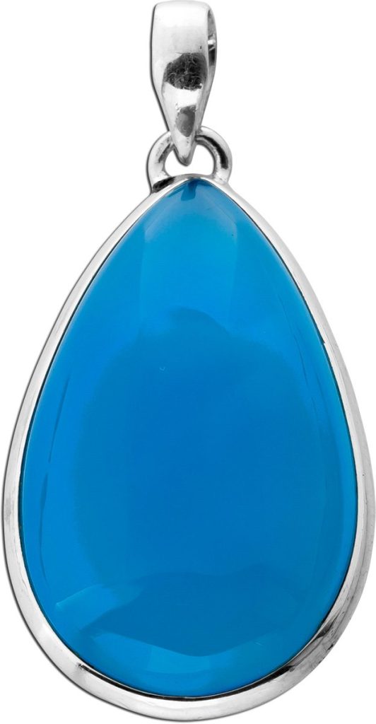 Chalzedon Anhänger Silber 925 himmelblauer Edelstein 30ct
