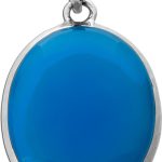 Chalzedon Anhänger Silber 925 himmelblauer Edelstein 30ct