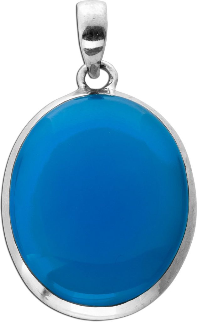 Chalzedon Anhänger Silber 925 himmelblauer Edelstein 30ct