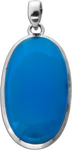 Chalzedon Anhänger Silber 925 himmelblauer Edelstein 45ct