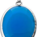 Chalzedon Anhänger Silber 925 himmelblauer Edelstein 30ct