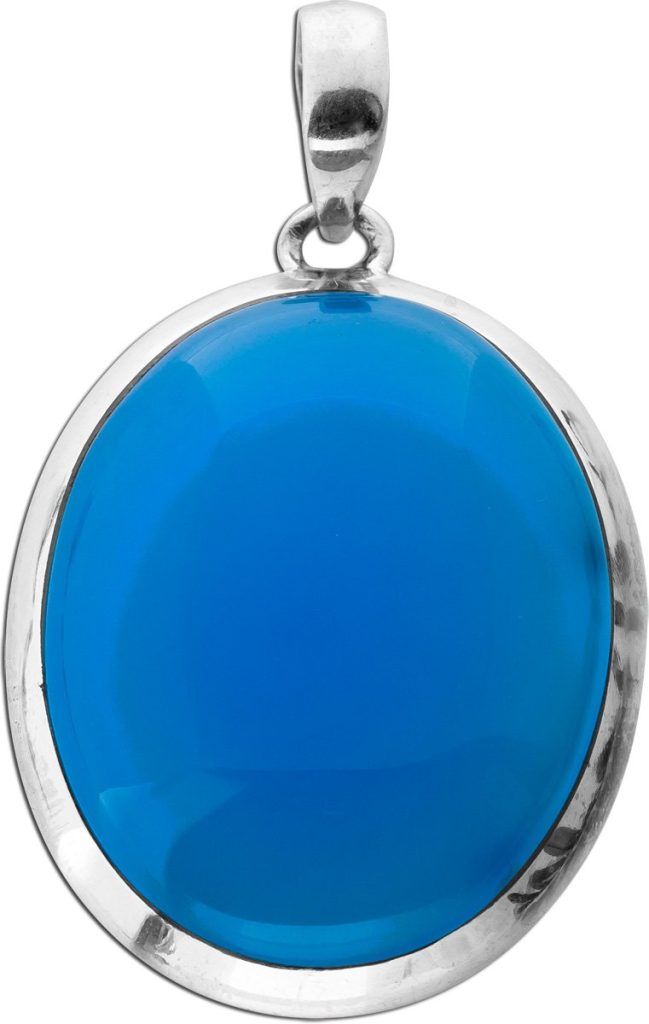 Chalzedon Anhänger Silber 925 himmelblauer Edelstein 30ct