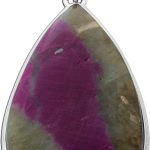 Amethyst Anhänger Silber 925 lila grüner Seiden Edelstein 35ct