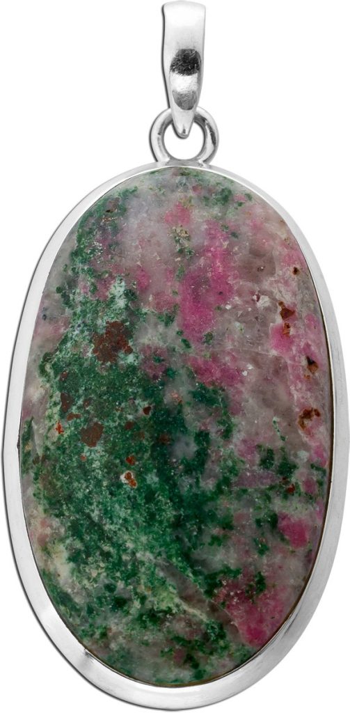 Cobalt Calcit Anhänger Silber 925 grün rosa Edelstein 30ct