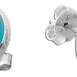 Chalzedon Ohrstecker Silber 925 blaue Natur Edelsteine 7.5ct