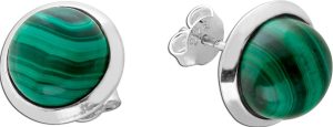 Malachit Ohrstecker Silber 925 grüne Natur Edelsteine 10ct
