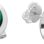 Malachit Ohrstecker Silber 925 grüne Natur Edelsteine 10ct