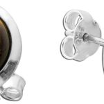 Tigerauge Ohrstecker Silber 925 Natur Edelsteine 7.5ct