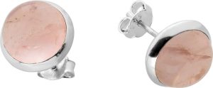 Rosenquarz Ohrstecker Silber 925 rosa Natur Edelsteine 7.5ct