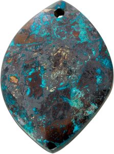 Chrysocoll Anhänger türkis rostbraun beige Edelstein 118.3ct