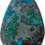 Chrysocoll Anhänger Tropfen türkis grün grauer Edelstein 110.7ct