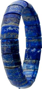 Lapislazuli Armband gold azurblaue Edelsteine flexibel