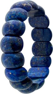 Lapislazuli Armband flexibel gold azurblaue Edelsteine