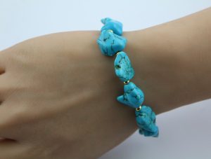 Türkis Armband Gold vergoldet türkisene Edelsteine Edelsteinarmband Damenschmuck