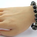 Obsidian Armband grünlich-schwarz goldene Natur Edelsteine