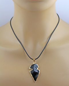 Obsidian Kette schwarzer Natur Edelstein