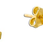 Ammolit Ohrstecker Silber vergoldet Natur Edelsteine