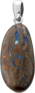 Opal Anhänger Silber 925 Natur Boulderopal Edelstein