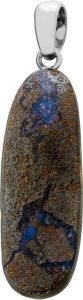 Opal Anhänger Silber 925 Natur Boulderopal Edelstein