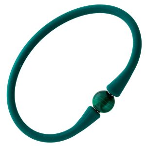 Malachit Armband Silikon grüner Natur Edelstein